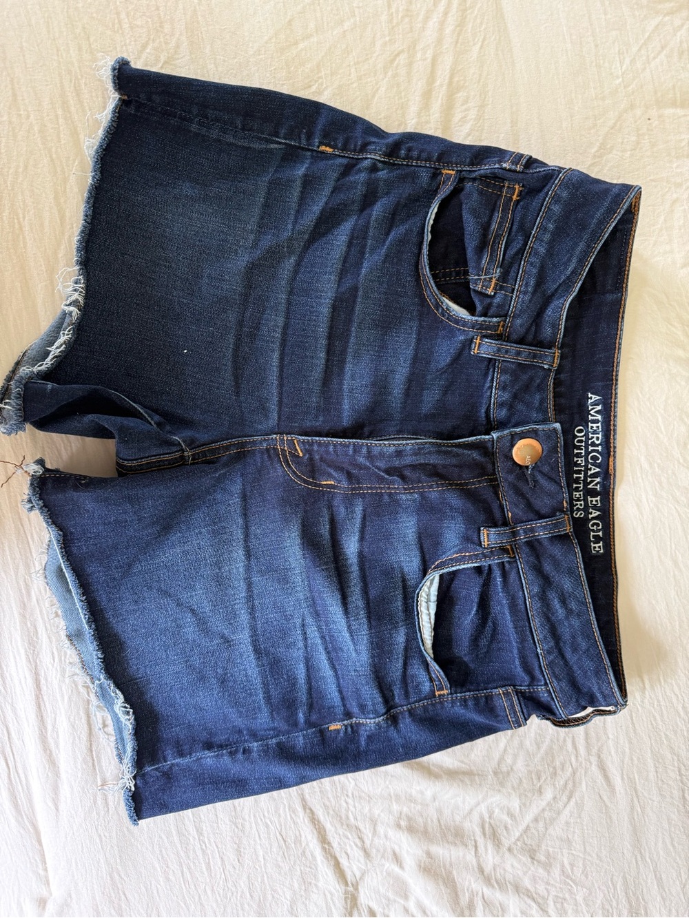 American Eagle Outfitters Dark Blue Denim Cutoff Shorts